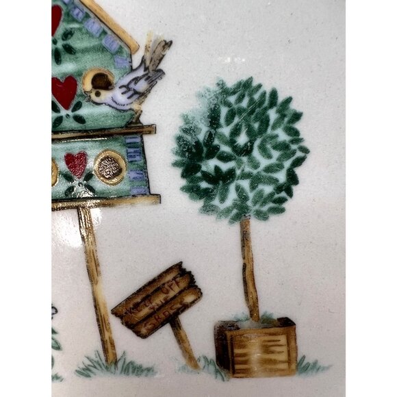 3 Tomson Pottery Birdhouse Salad Plates, Discontinued, Some Crazing - Picture 5 of 7